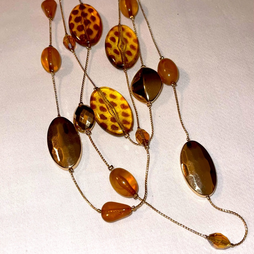 Gold 3 layer fashion necklace
